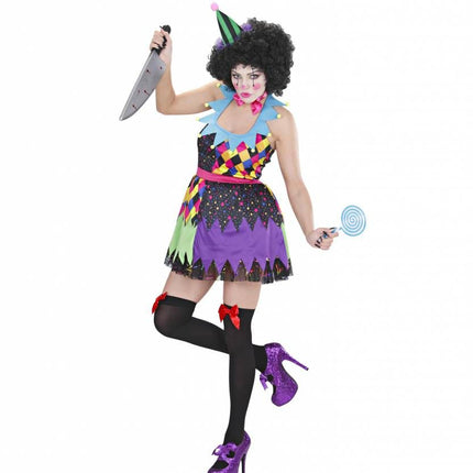 Halloweenkleding kwaadaardige clown dame
