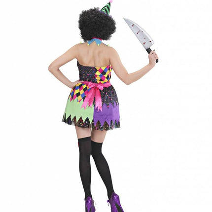 Halloweenkleding kwaadaardige clown dame
