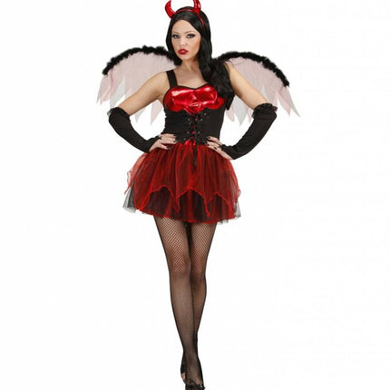 Halloweenkleding sexy duivel met vleugels