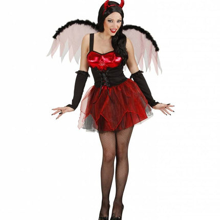 Halloweenkleding sexy duivel met vleugels