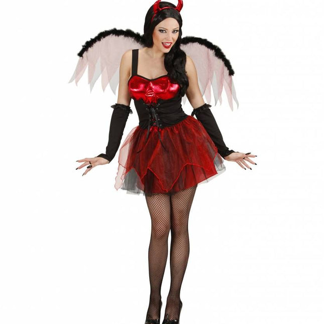 Halloweenkleding sexy duivel met vleugels