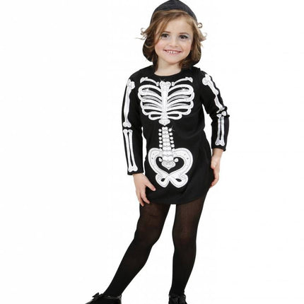 Halloweenkleding skelet meisje