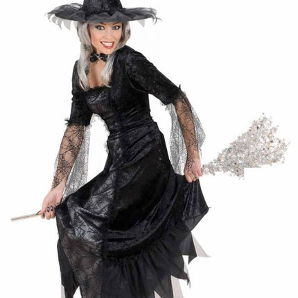 Halloweenkleding spiderweb heks