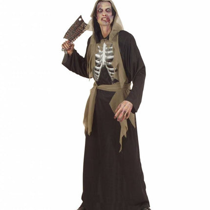 Halloweenkleding: Zombie met openliggend geraamte