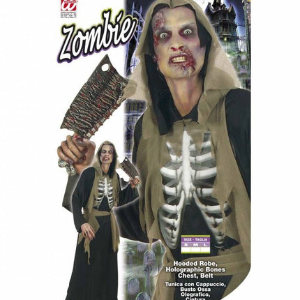 Halloweenkleding: Zombie met openliggend geraamte
