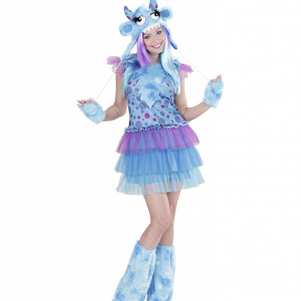 Halloweenkostuum blauw monster meisje