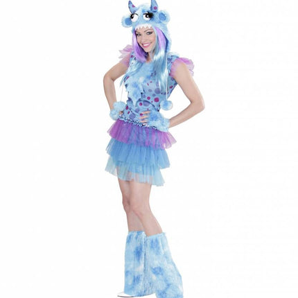 Halloweenkostuum blauw monster meisje
