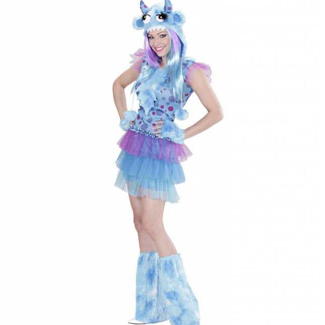 Halloweenkostuum blauw monster meisje