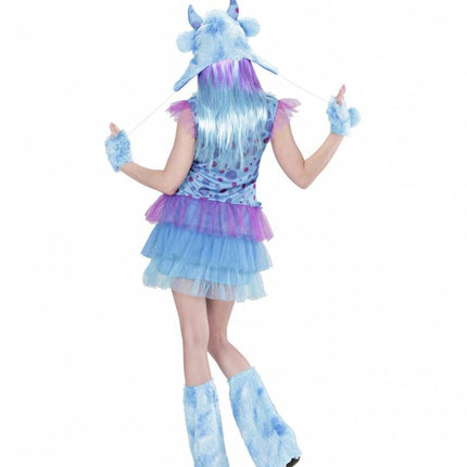Halloweenkostuum blauw monster meisje
