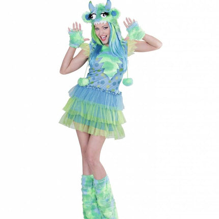 Halloweenkostuum groen monster meisje