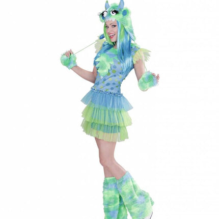 Halloweenkostuum groen monster meisje