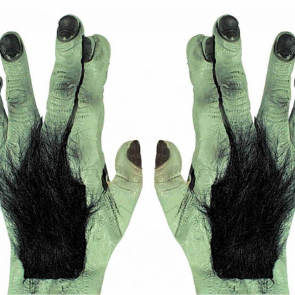 Halloweenkostuum paar frankensteinhanden met haar