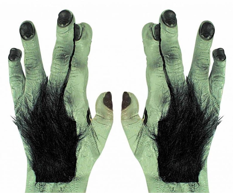 Halloweenkostuum paar frankensteinhanden met haar