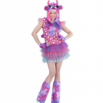 Halloweenkostuum roze monster meisje