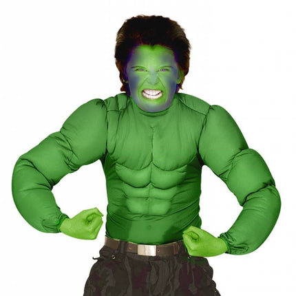 Halloweenkostuum spierenshirt groen kind