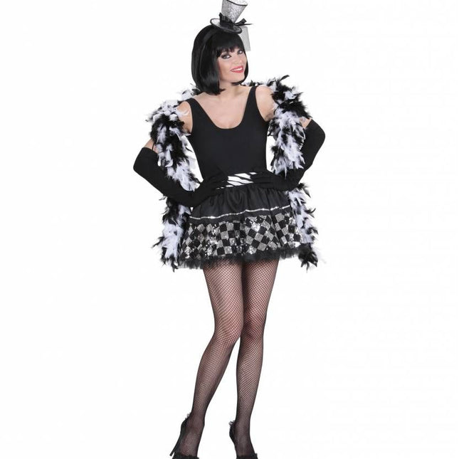 Halloweenkostuum tutu pailletten zwart/zilver