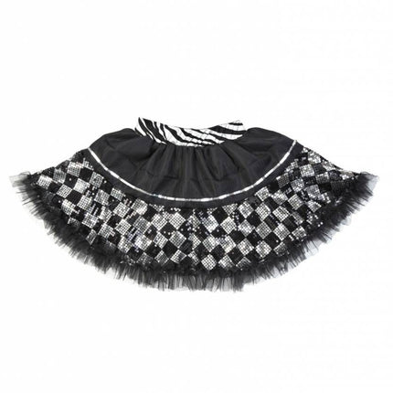 Halloweenkostuum tutu pailletten zwart/zilver