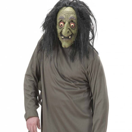 Halloweenmasker: Enge heksen maskers met pruik