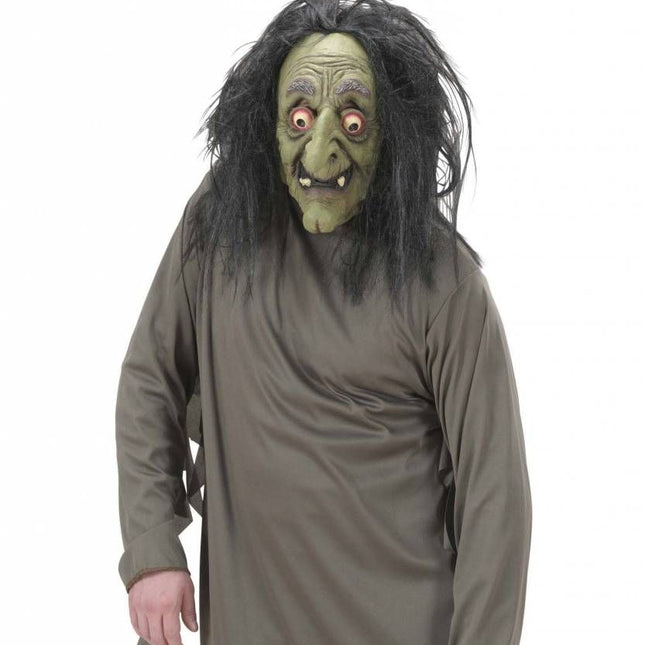 Halloweenmasker: Enge heksen maskers met pruik