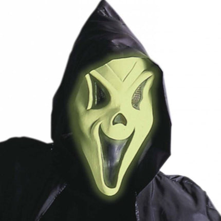 Halloweenmasker: Geesten maskers met cape en kraag (glow in the dark)