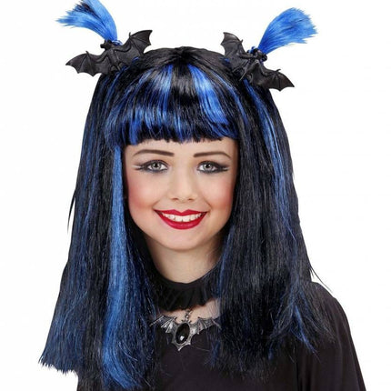 Halloweenpruik kind met spinnen