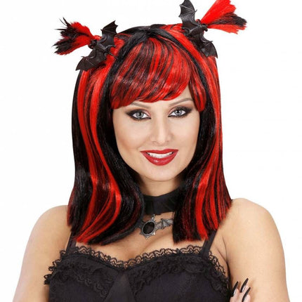 Halloweenpruik volwassen met spinnen