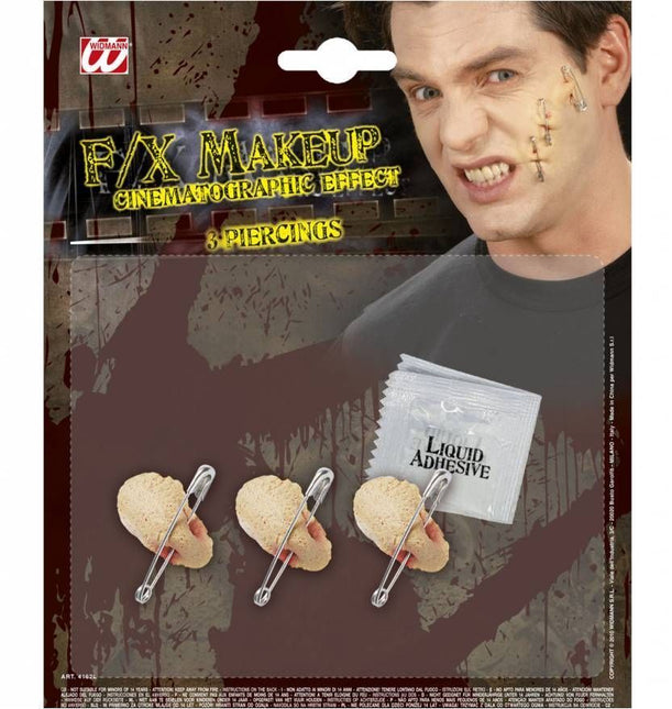 Horroraccessoires: 3 wonden met sluitspelden