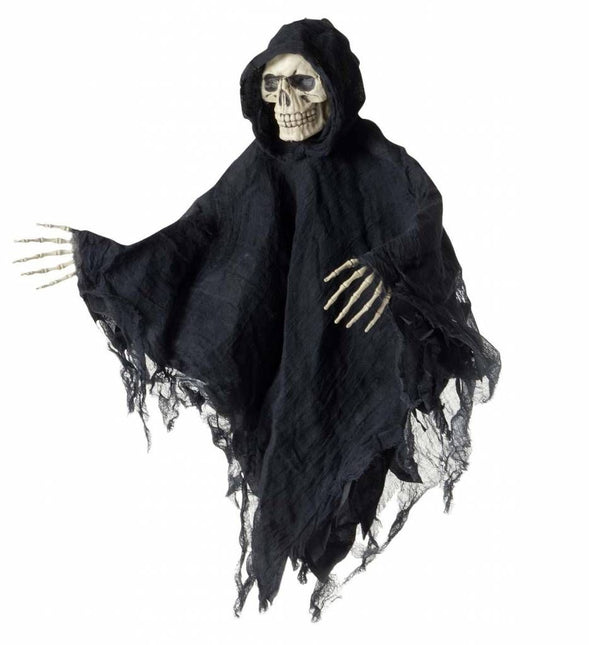 Horroraccessoires: Hangdeco Schedel met gewaad en handen 80 cm